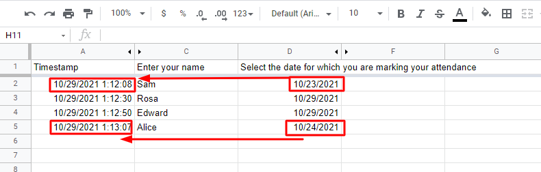 Use Google Forms for attendance tracking (foolproof strategy) Exel instruction