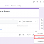 Use logic branching with Google Forms instruction
