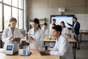 students-using-titrator-in-school-laboratory-to-learn-real-world-science-skills
