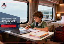 Making Education Accessible for Mobile Families that Travel child-learning-online-while-travelling-in-real-life-setting