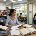 counselling student studying psychology books