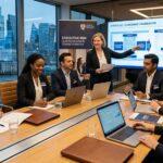 experienced senior executives explaining Executive MBA learning