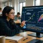 student viewing graphs of motion, speed and gradients with AI