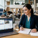 young working professional studying for an MBA while balancing career growth
