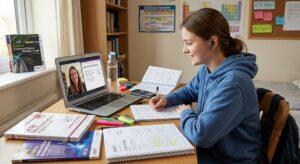 GCSE-student-attending-an-online-tutoring-session-with-an-experienced-teacher.