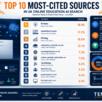 top 10 most-cited sources in UK online education AI search.